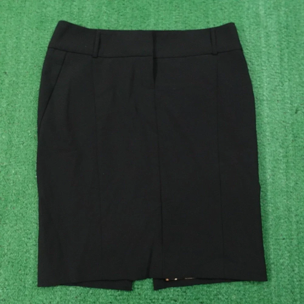 Express Design Studio Skirt Womens Size 6 Black Pencil Career Lined Animal Print